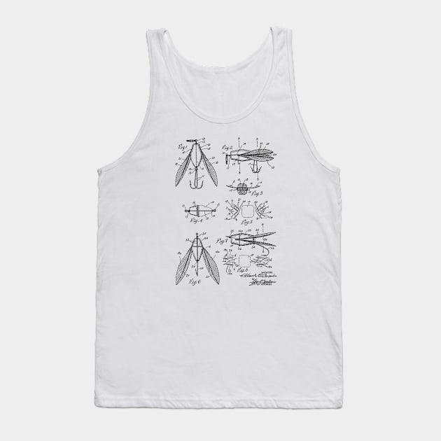 FISHING LURE VINTAGE PATENT DRAWING Tank Top by TheYoungDesigns